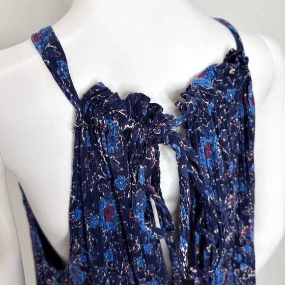 Free People Lyla Flowy Swing Floral Print Mini Dress in Navy Combo Womens Size S - Picture 12 of 16